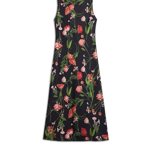 Ted Baker NWT size 4 Cowl Neck Black Floral Slip Midi Maxi Dress sleeveless - Picture 4 of 14